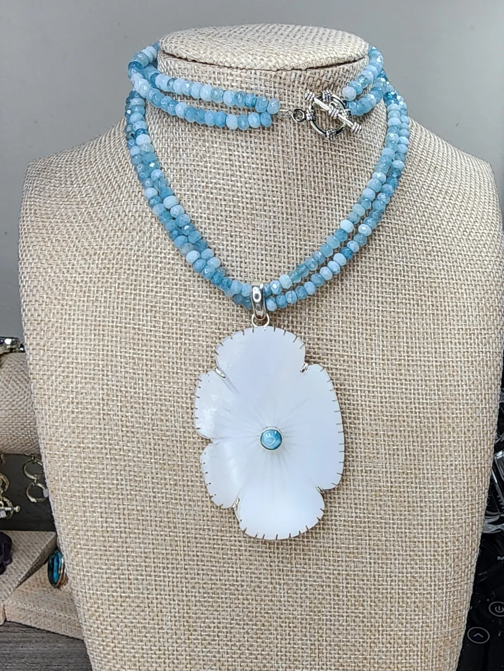 Handcrafted Larimar Set - Picture 4 of 7